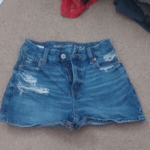 American Eagle Outfitters Blue Jean Shorts Distressed Casual